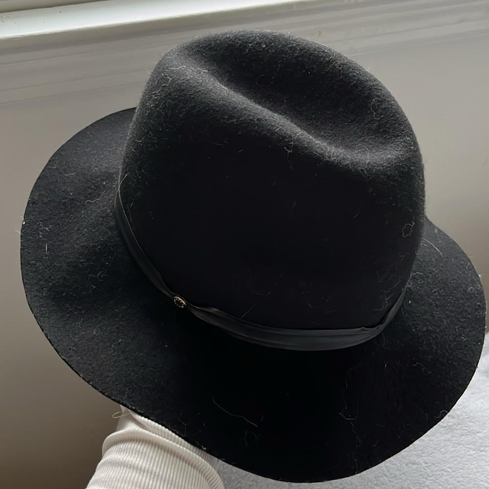 BCBG Wide Brim Wool Hat in Black - Picture 2 of 3